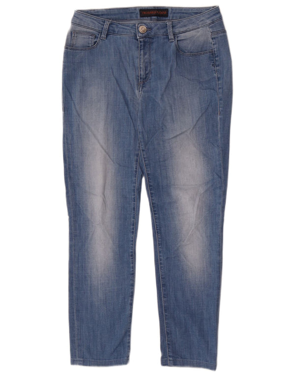 Jeans recortados femininos Trussardi W28 L26 azul