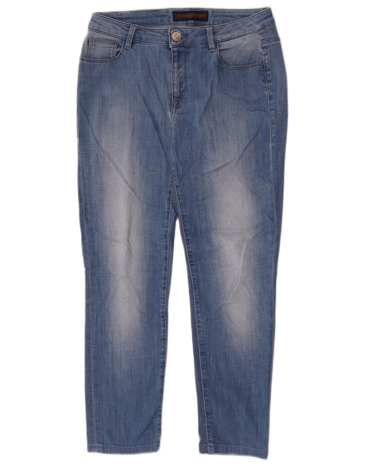 Jeans recortados femininos Trussardi W28 L26 azul