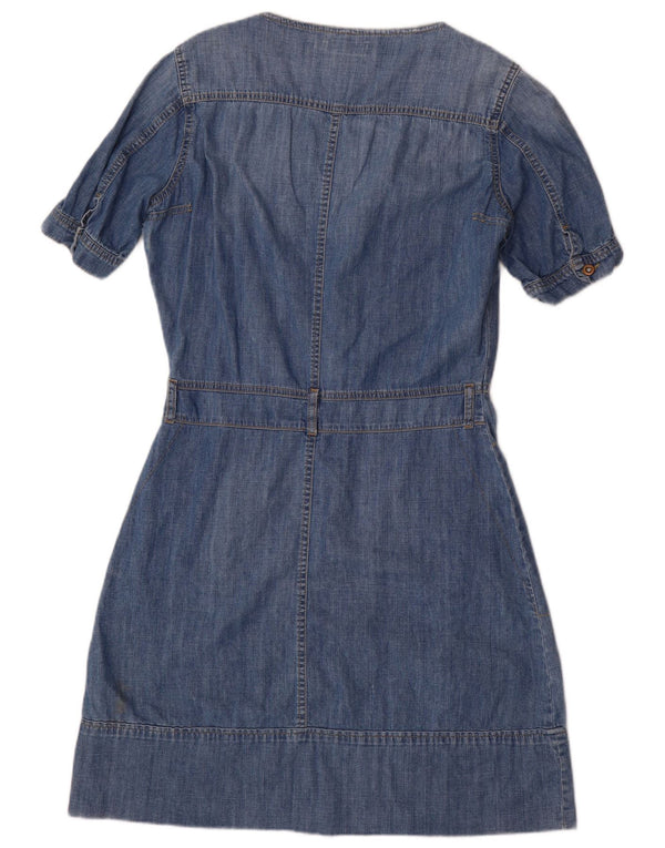 Vestido jeans feminino Lee UK 16 grande algodão azul