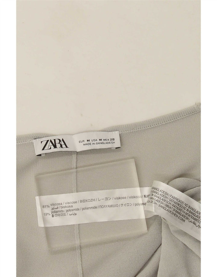 Suéter cardigã feminino Zara Longline oversized Reino Unido 14 Viscose cinza médio