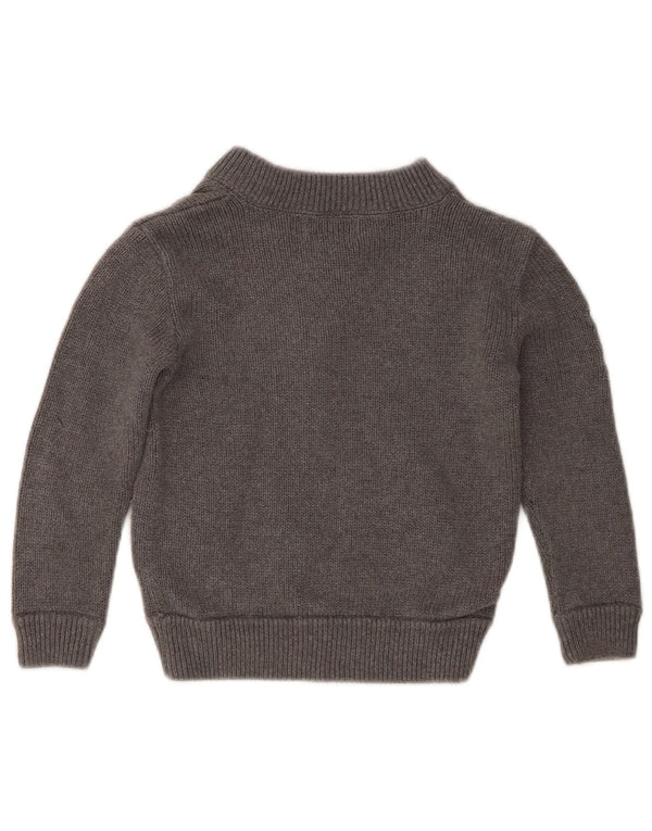 Suéter cardigã gráfico Ralph Lauren para meninos 4-5 anos pequeno algodão cinza