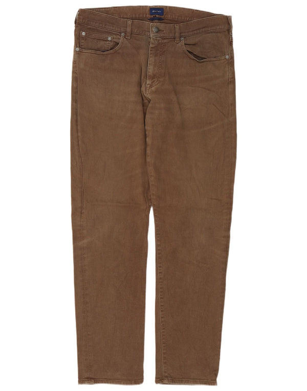 Calça casual masculina Gant Regular Fit W36 L34 marrom