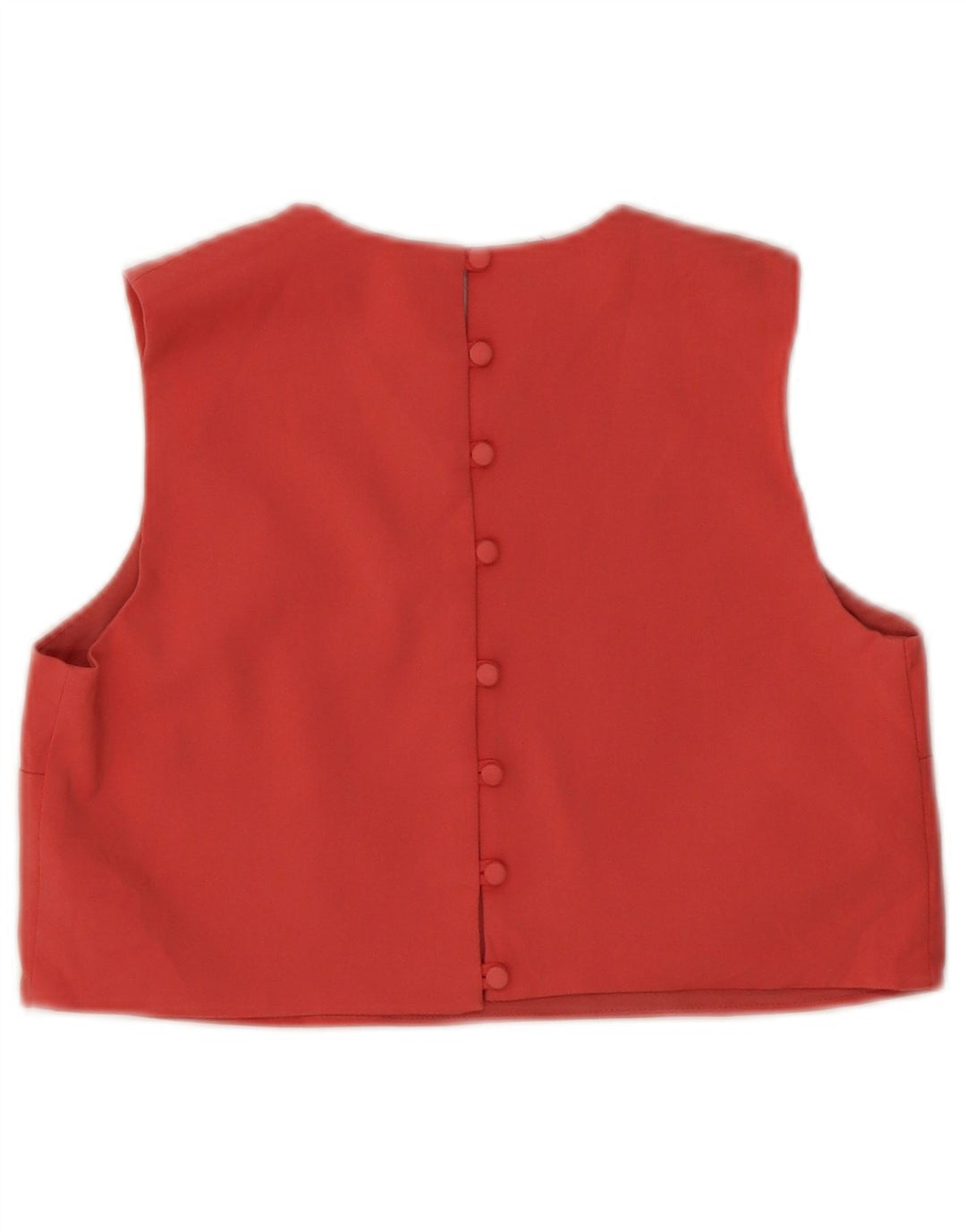 Zara Top curto feminino sem mangas UK 12 algodão rosa médio