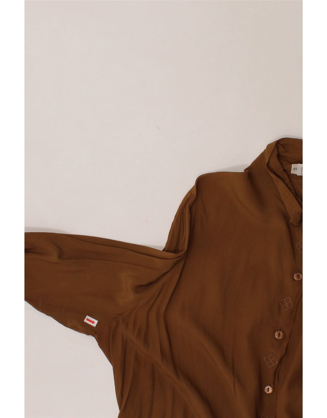 VINTAGE Womens Shirt Blouse IT 49 XL Brown Acetate Vintage Vintage and Second-Hand Vintage from Messina Hembry 