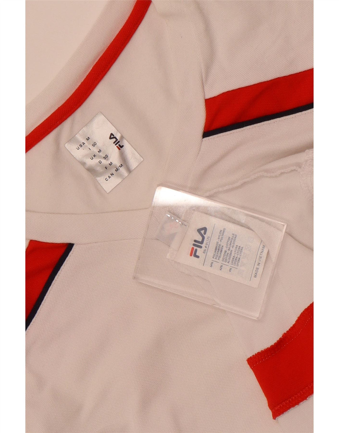 Camiseta masculina Fila Top médio branco Colourblock poliamida