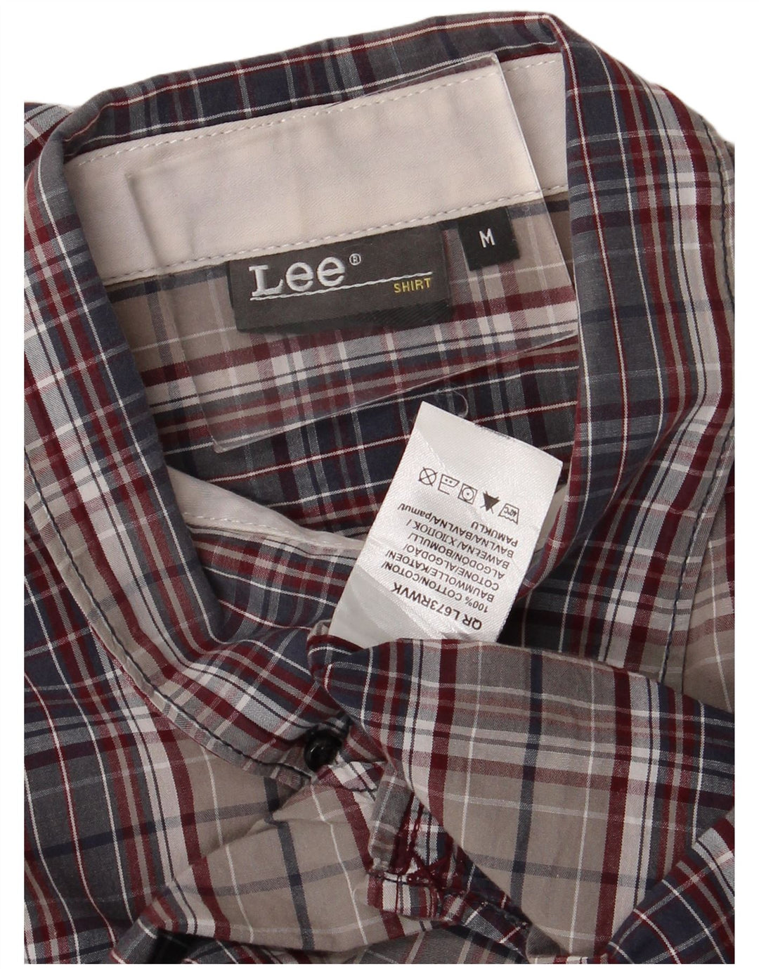 Camisa masculina Lee média xadrez multicolorida de algodão
