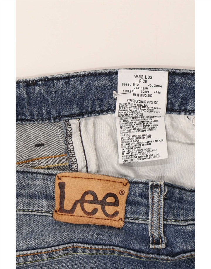 Lee Womens Rice Straight Jeans W33 L28 Azul Algodão