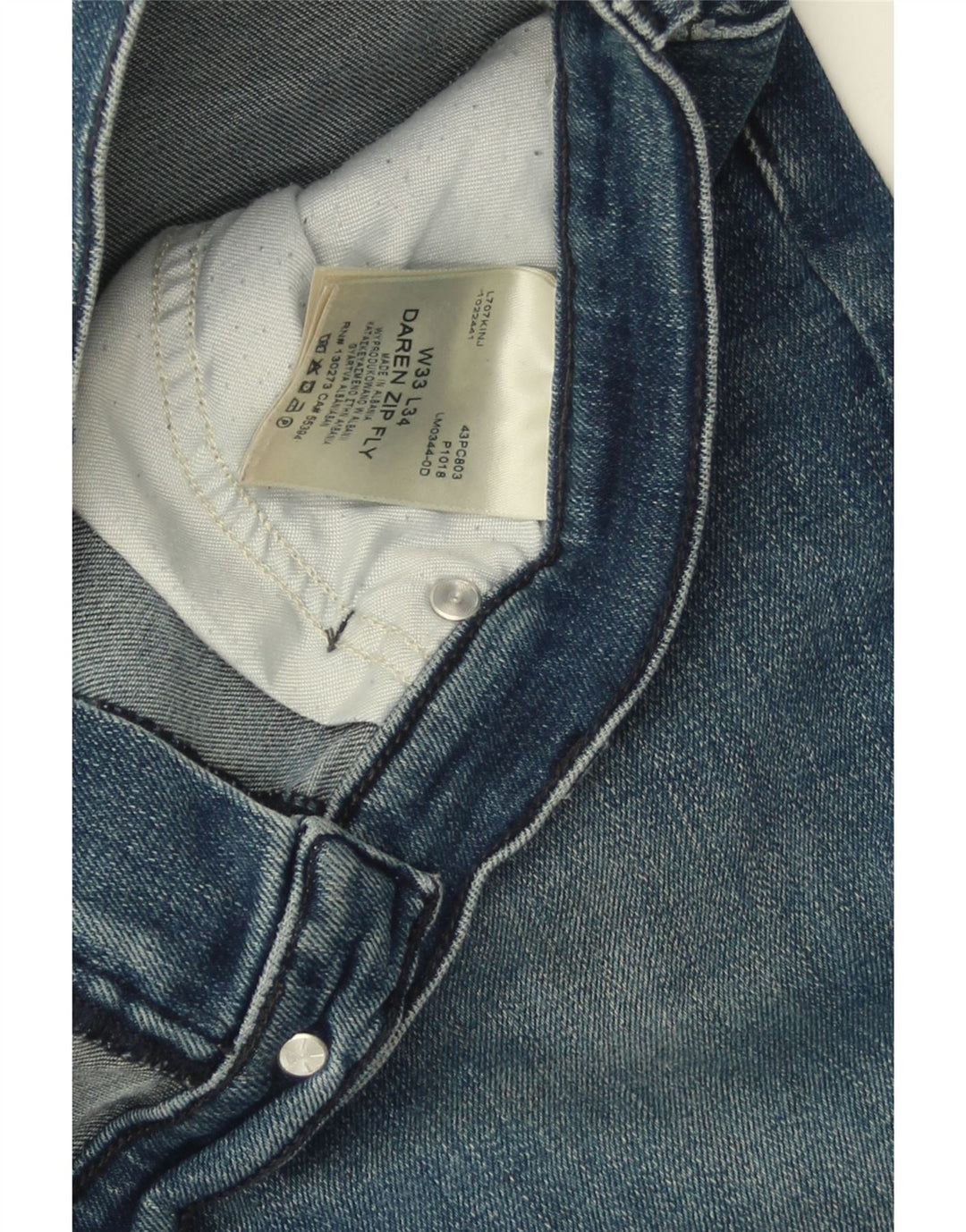 LEE Mens Daren Zip Fly Slim Jeans W33 L34 Blue Cotton Vintage Lee and Second-Hand Lee from Messina Hembry 