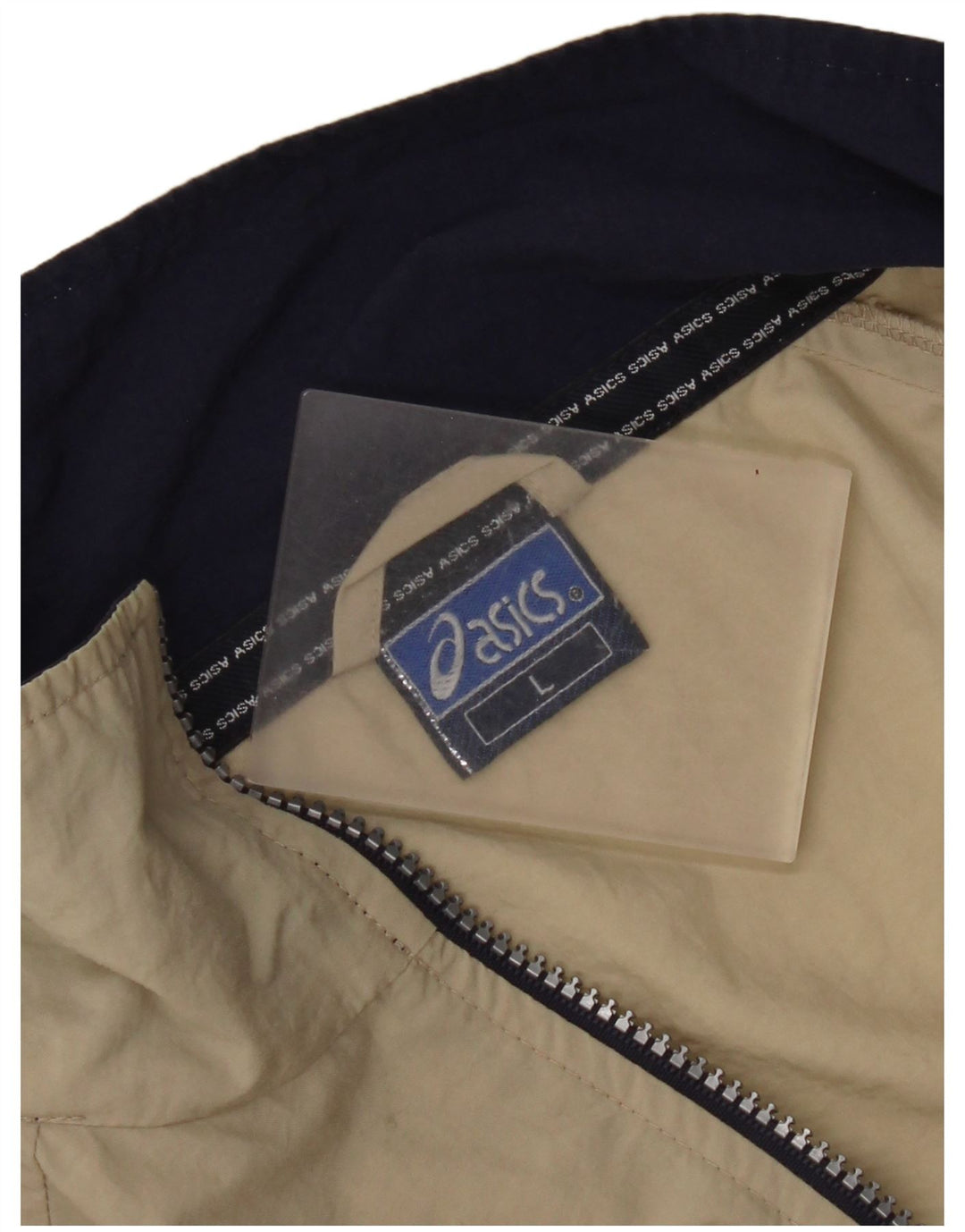 Asics Mens Tracksuit Top Jacket Grande Bege Colourblock Poliéster