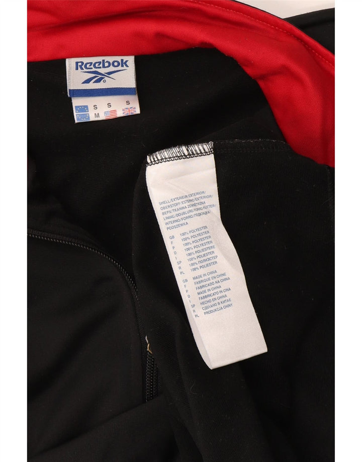 Reebok Mens Graphic Loose Fit Treino Top Jaqueta Pequena Poliéster Preto