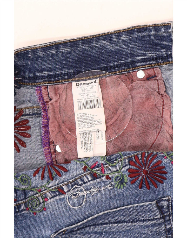 Desigual Jeans Slim Feminino W26 L29 Azul Poliéster