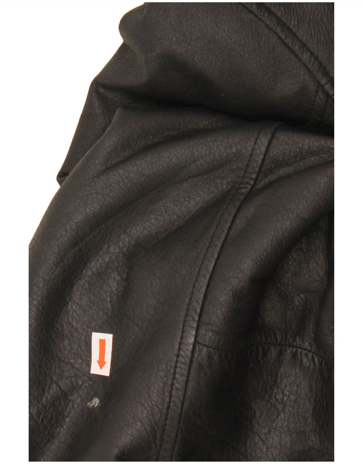 Jaqueta de couro masculina Canda Reino Unido 42 XL couro preto