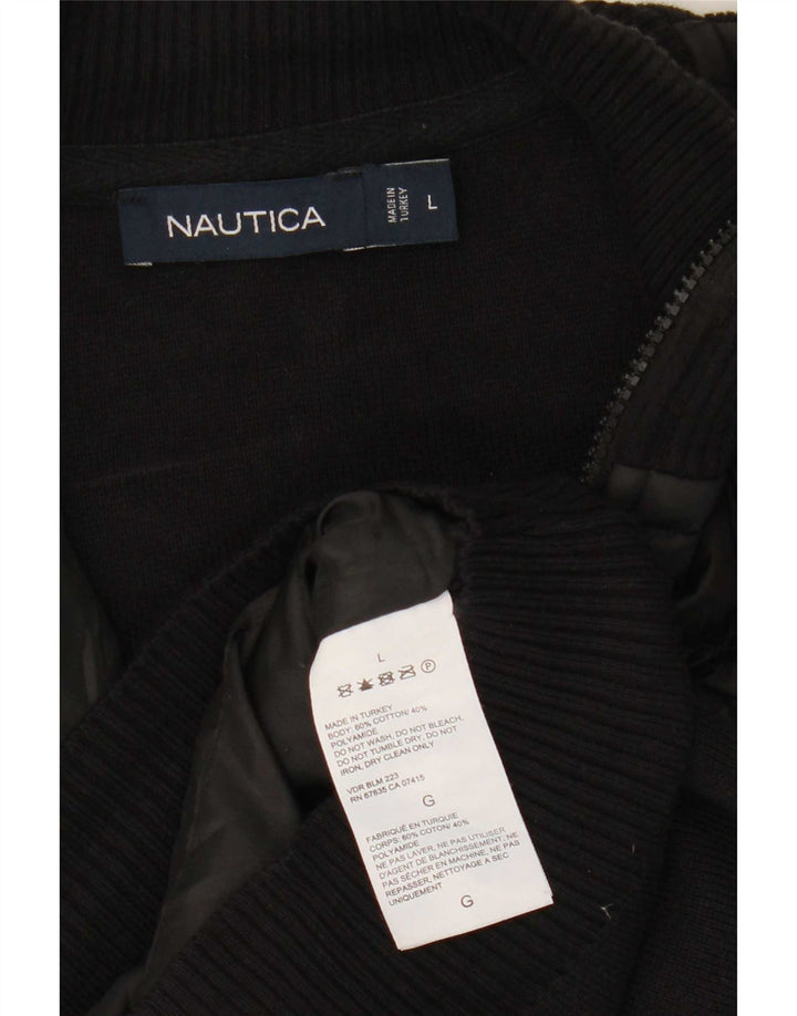 Suéter cardigã masculino Nautica grande algodão preto