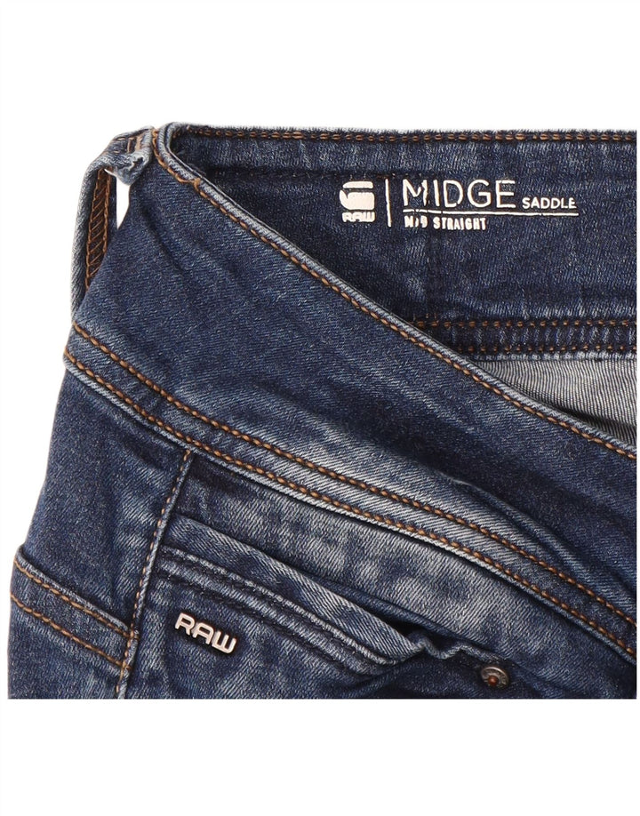 G-STAR feminino midge jeans reto W32 L32 algodão azul