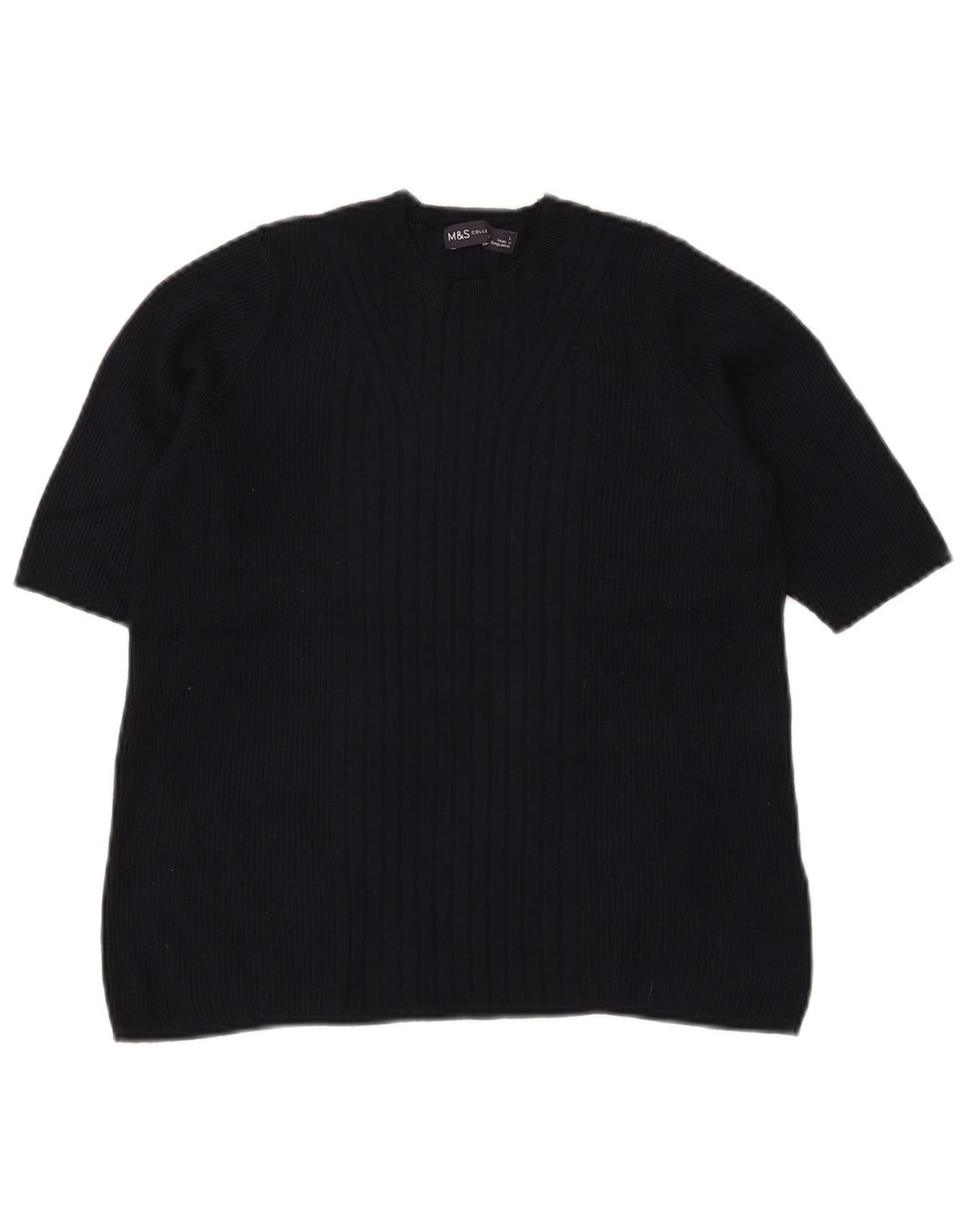 Suéter feminino Marks & Spencer com gola redonda Reino Unido 14 grande azul marinho