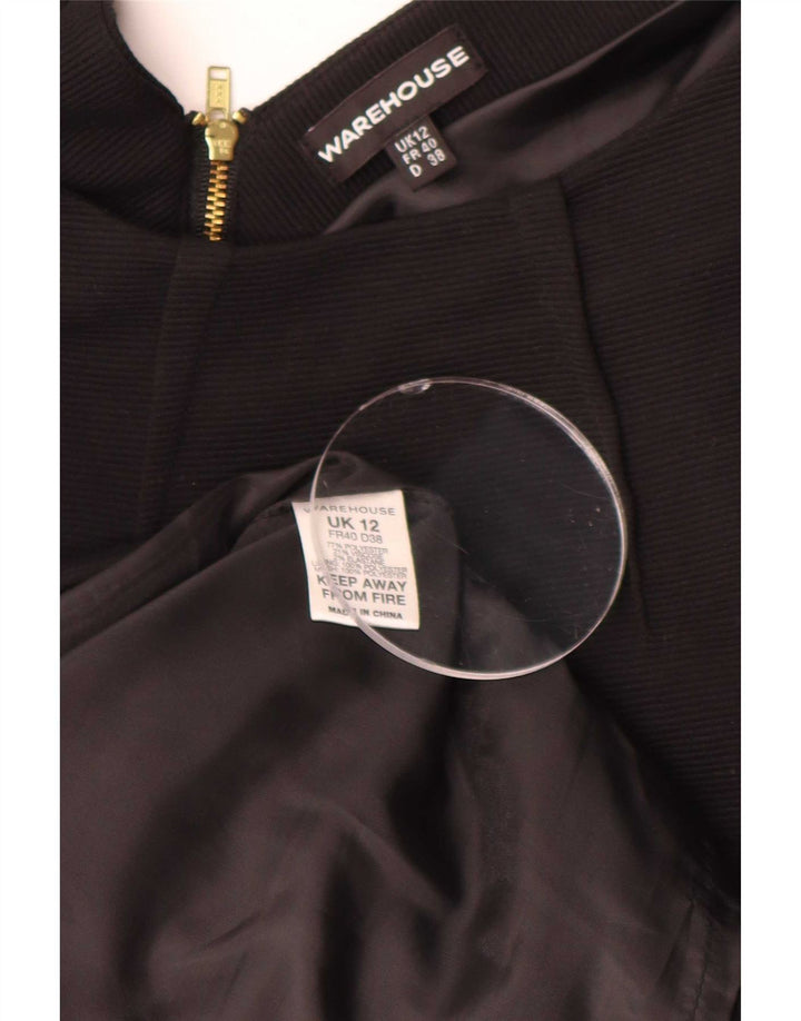 Vestido feminino sem mangas Warehouse UK 12 poliéster preto médio
