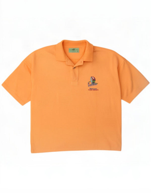 Henry Cottons Camisa polo masculina grande algodão laranja
