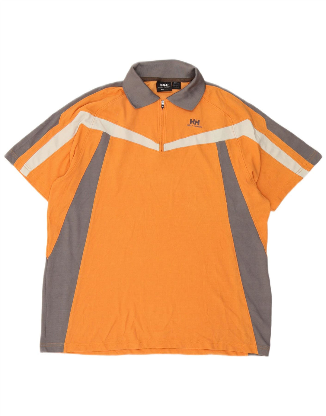 Camisa polo masculina Helly Hansen 2XL laranja colorblock nylon