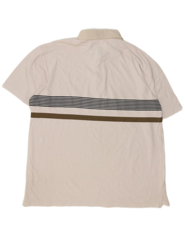 Camisa polo masculina de rugby Murphy & Nye Sailmakers 2XL de algodão listrado branco