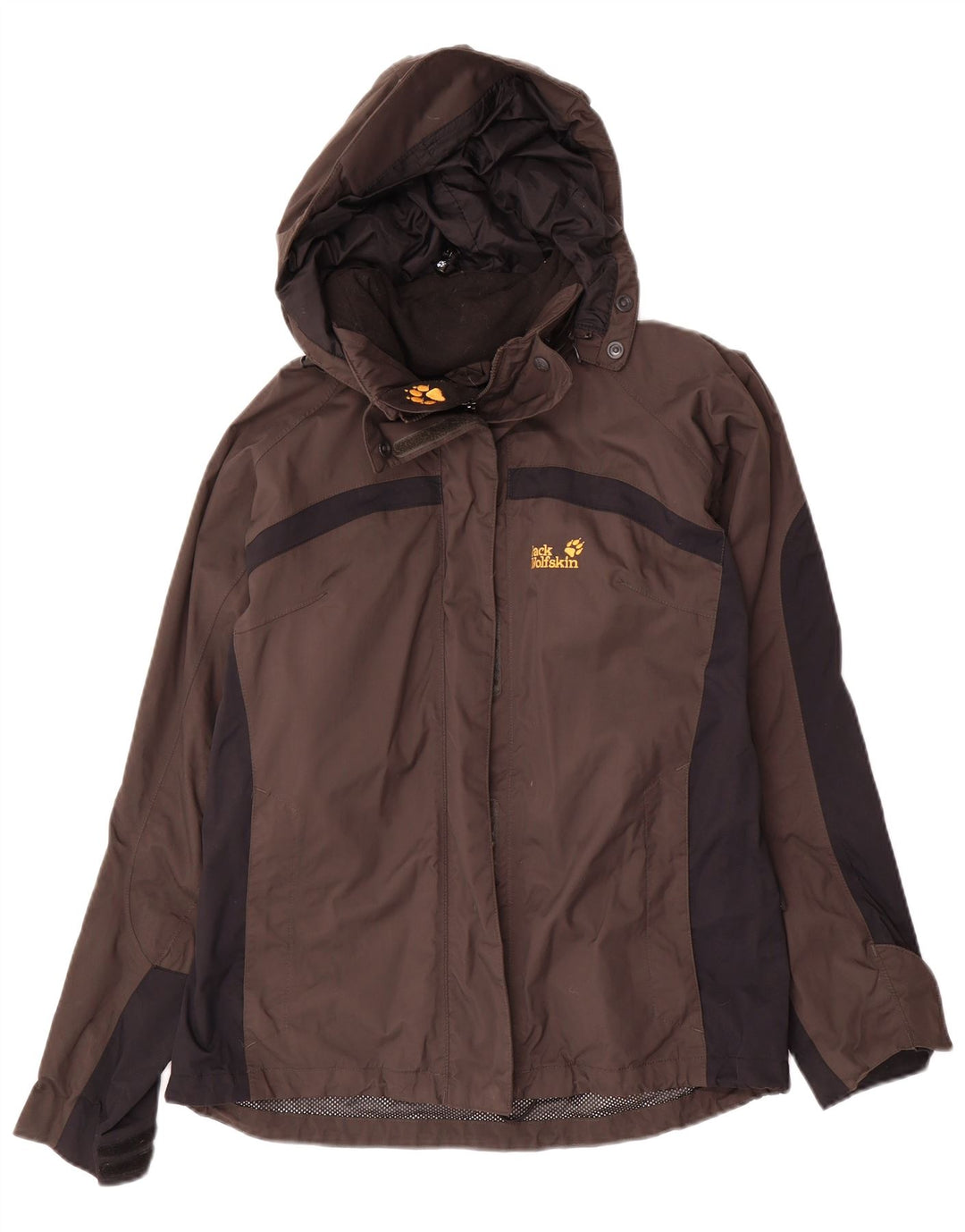Jaqueta de chuva grande Jack Wolfskin feminina Reino Unido 12/14 marrom médio