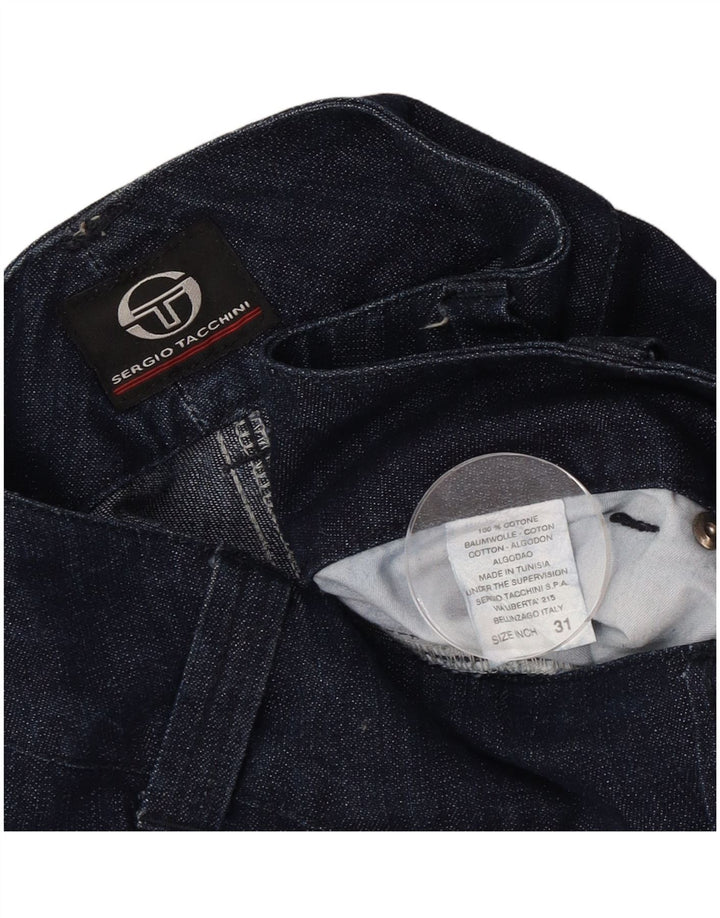 Sergio Tacchini Jeans reto feminino W31 L30 azul marinho algodão