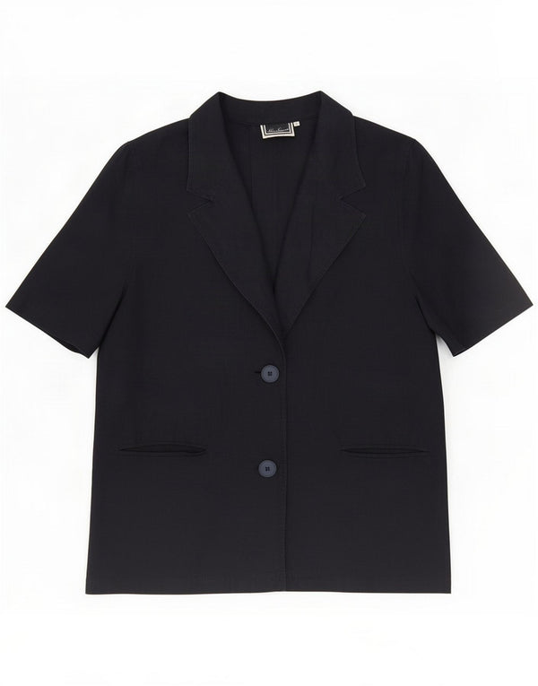Jaqueta blazer feminina Luisa Spagnoli manga curta Reino Unido 16 grande azul marinho