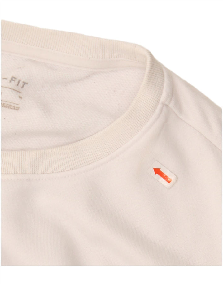 Nike feminino gráfico moletom jumper UK 14 médio branco poliéster