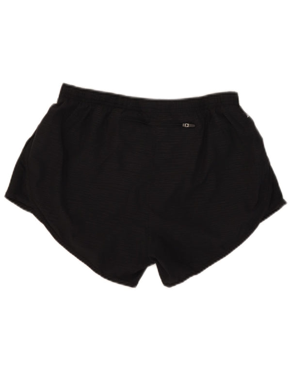 Shorts esportivos femininos Nike Dri Fit UK 10 pequenos listrados pretos