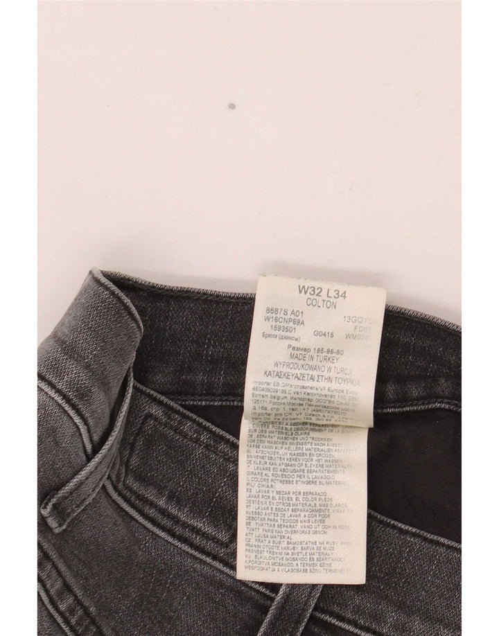 Wrangler Masculino Colton Slim Jeans W32 L34 Cinza Algodão