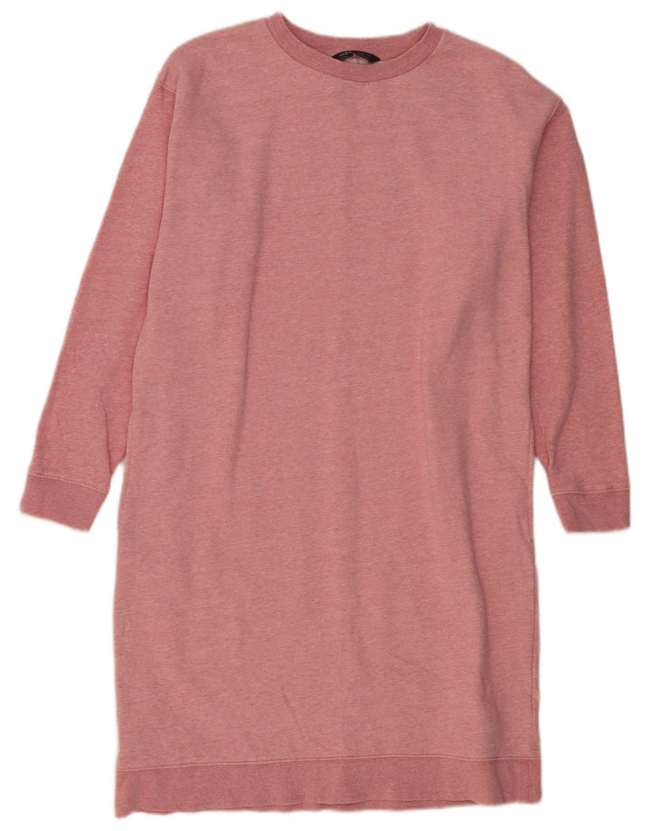 Vestido jumper feminino grande da MARKS & SPENCER UK 10 pequeno rosa manchado