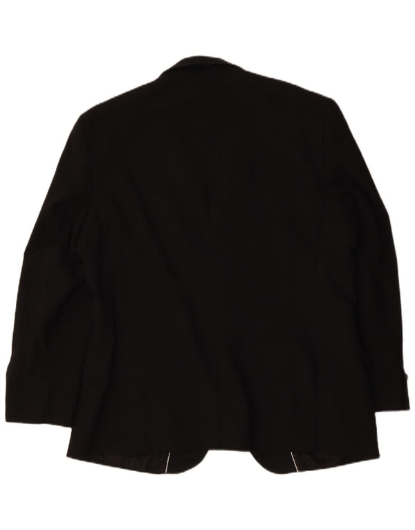 Jaqueta blazer masculina Marks & Spencer curta de 2 botões Reino Unido 44 2XL poliéster preto