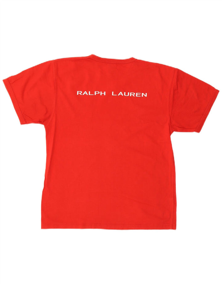Camiseta gráfica masculina RALPH LAUREN Top médio algodão vermelho