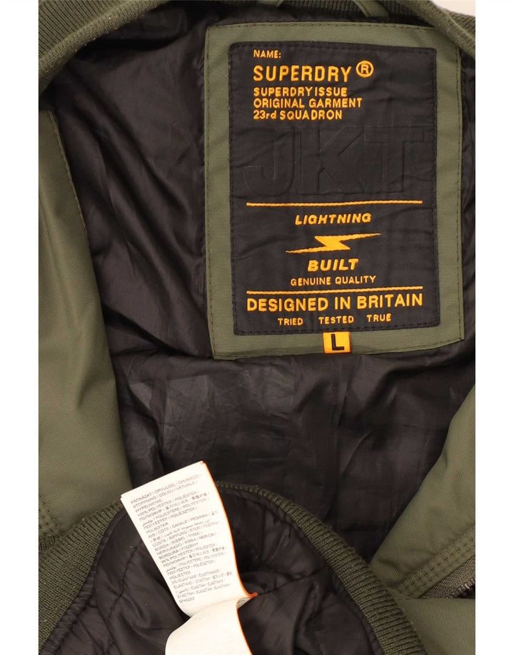 Jaqueta bomber Superdry Boys 13-14 anos Grande poliéster cáqui