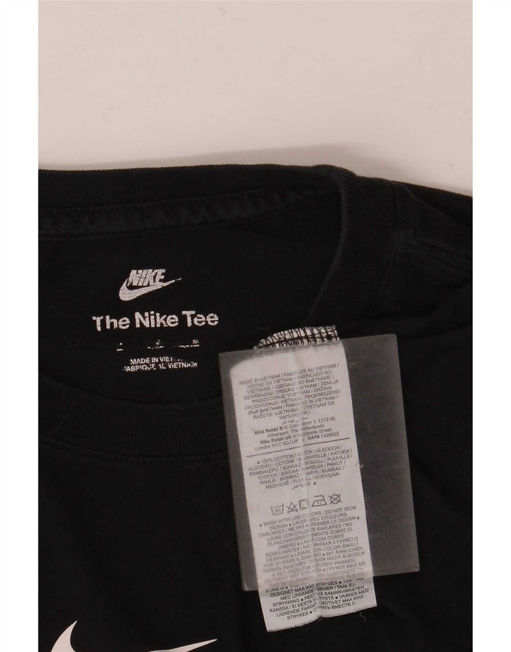 Camiseta Nike masculina Swoosh gráfica top médio algodão preto