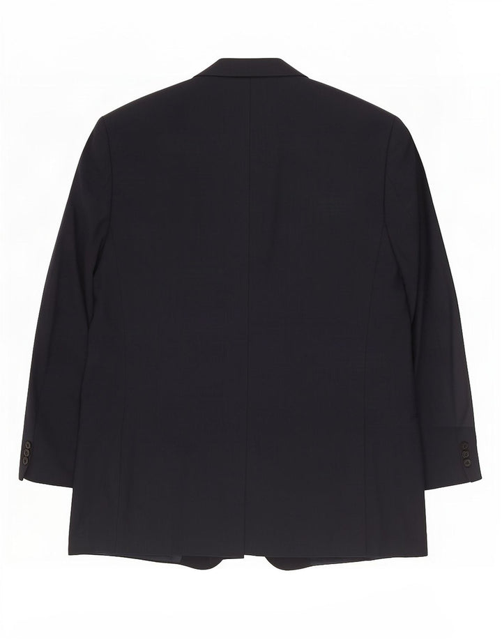 Emanuel Ungaro Jaqueta blazer masculina de 3 botões IT 64 7XL lã azul marinho