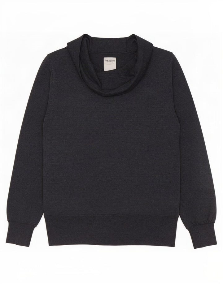 Suéter feminino Marks & Spencer com gola redonda Reino Unido 14 grande cinza poliamida