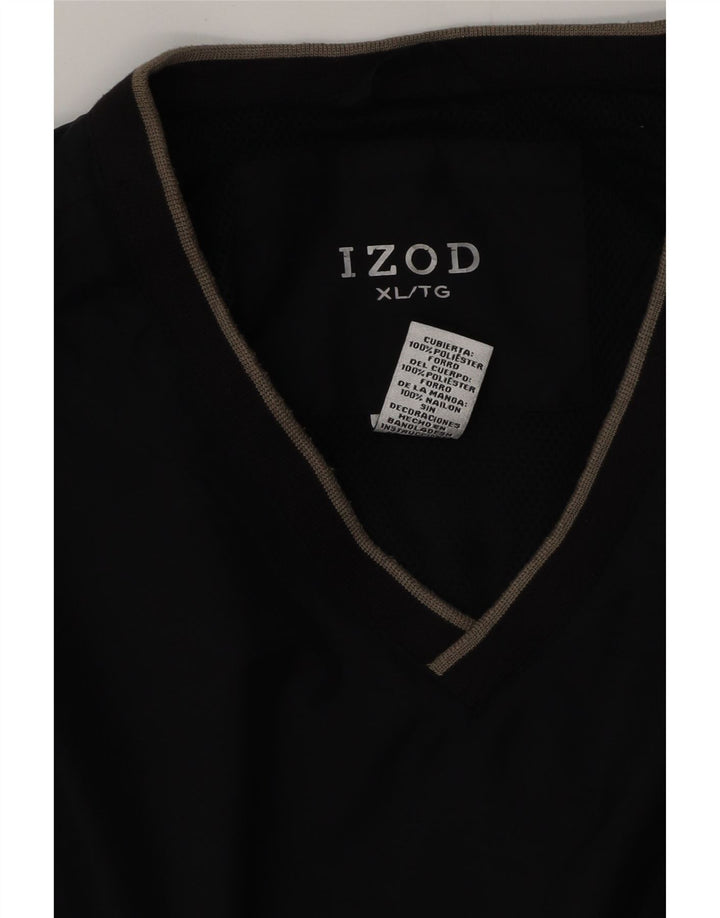 Izod Mens Pulôver Treino Top Jaqueta XL Poliéster Azul Marinho