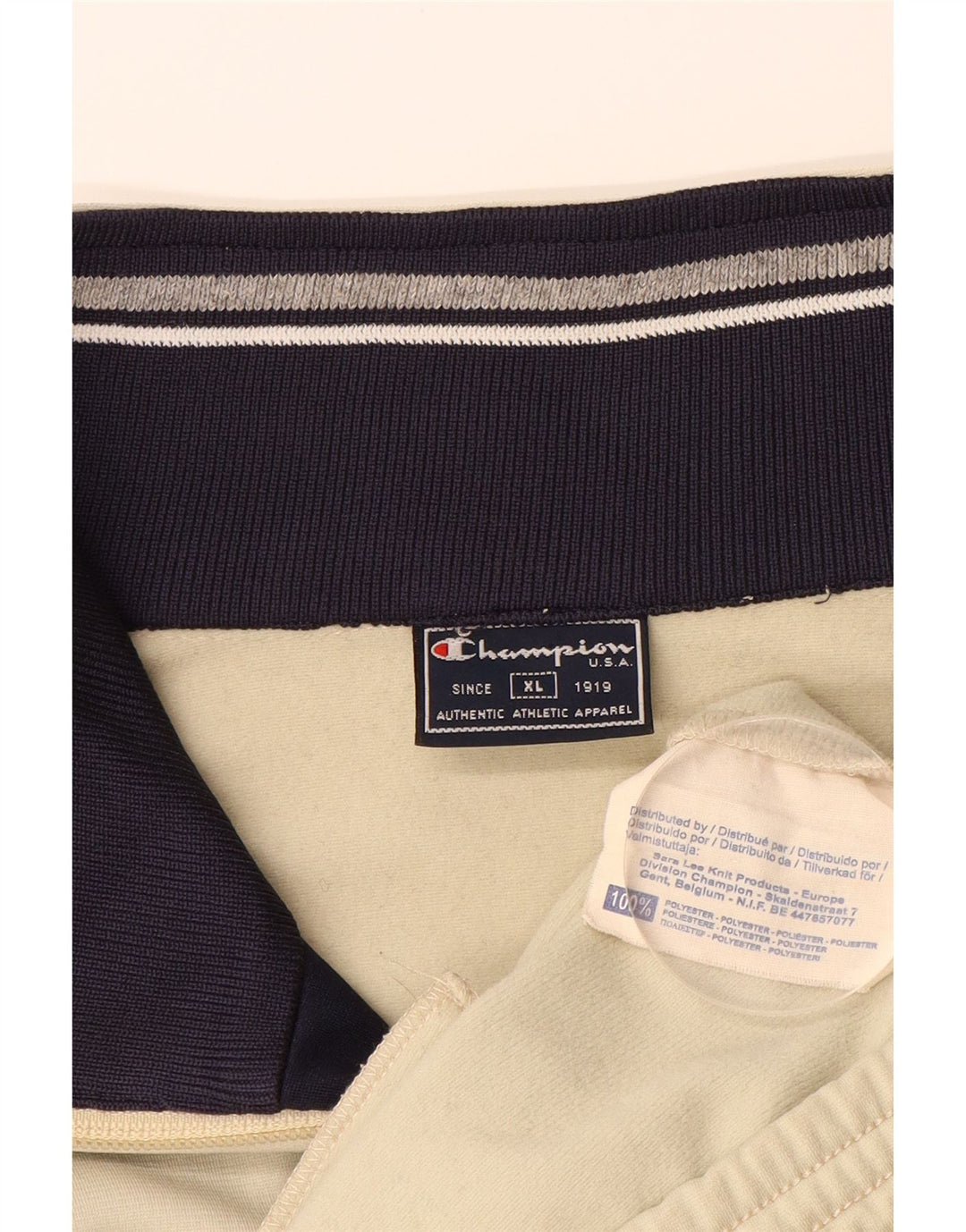 CHAMPION Mens Tracksuit Top Jacket XL Beige Polyester Vintage Champion and Second-Hand Champion from Messina Hembry 