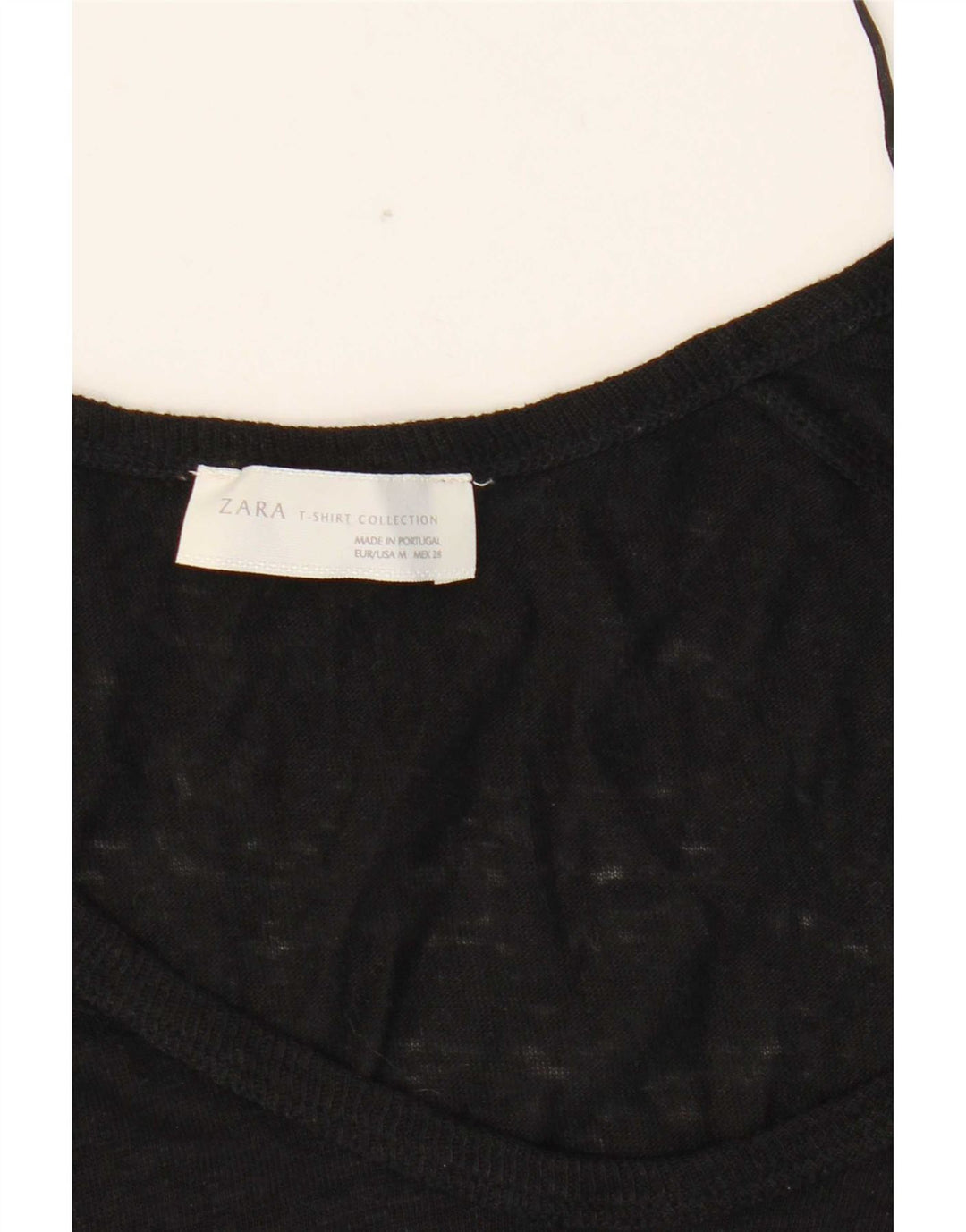 Zara Top feminino manga 3/4 Reino Unido 12 médio preto
