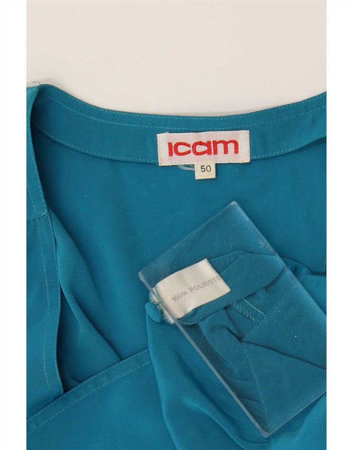 Blusa feminina Icam cropped IT 50 XL azul poliéster