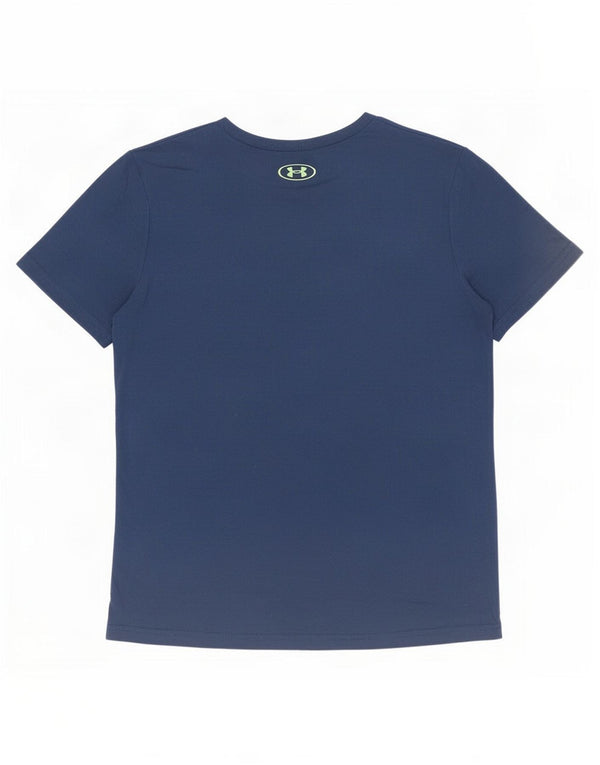 Camiseta gráfica Under Armour Boys Top 11-12 anos grande algodão azul