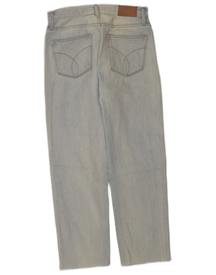 Calça jeans reta feminina Calvin Klein W28 L25 algodão azul