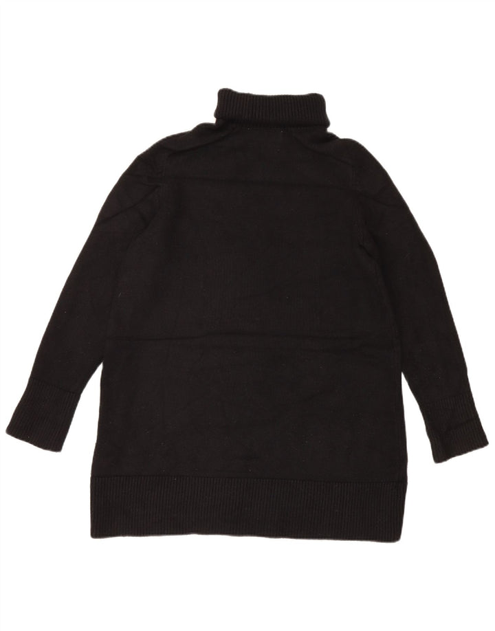 Suéter feminino Zara Longline oversized com gola redonda Reino Unido 10 pequeno preto
