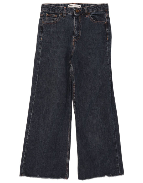 Calça jeans feminina Zara com perna larga EU 40 médio W30 L25 algodão azul