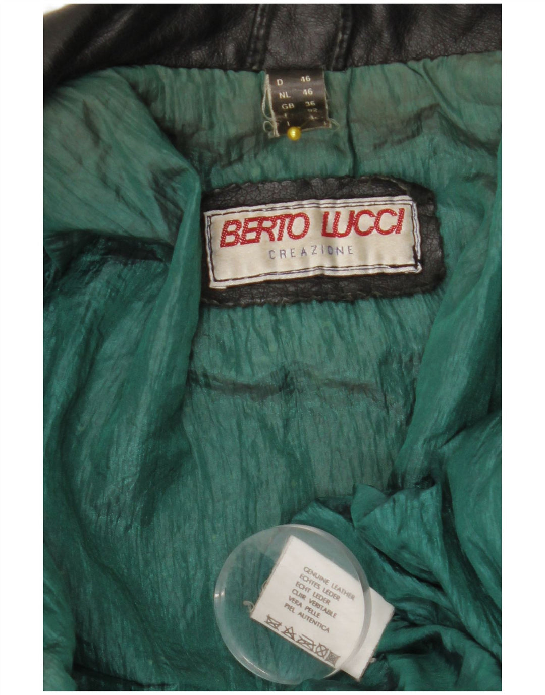 Jaqueta masculina de couro para motociclista BERTO LUCCI Reino Unido 36 couro preto pequeno