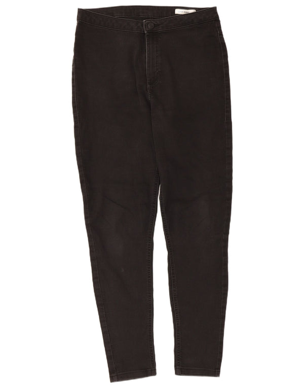 Calça jeans feminina Marks & Spencer super skinny UK 16 grande W32 L28 algodão preto