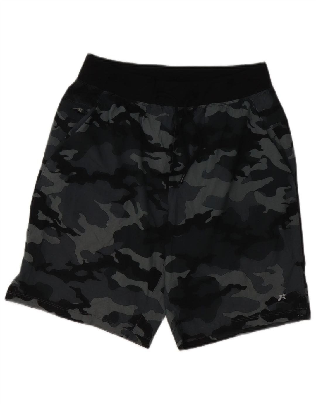 RUSSELL ATLÉTICO Mens Sport Shorts Pequeno Poliéster Camuflado Cinza