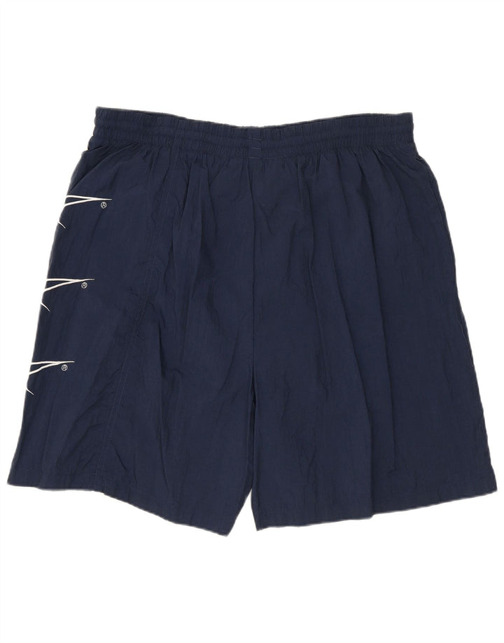 Shorts de natação masculino REEBOK gráfico grande azul marinho nylon