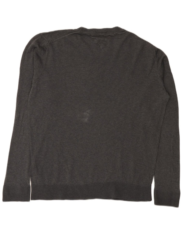 Tommy Hilfiger Suéter masculino com gola redonda XL algodão cinza