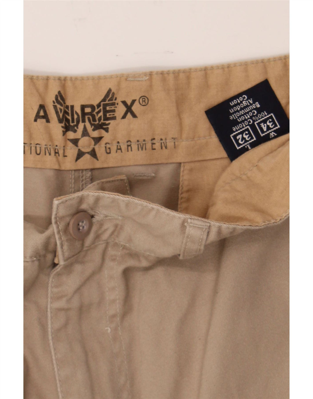 AVIREX Mens Straight Chino Trousers W34 L32 Beige Cotton Vintage Avirex and Second-Hand Avirex from Messina Hembry 